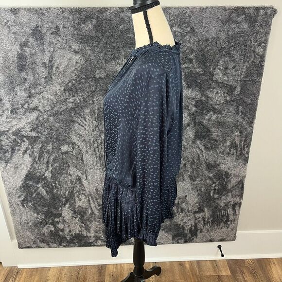 Current Air Los Angeles Star Print Cinch Pleated Dress Mini Women's M Navy Blue - Picture 6 of 11